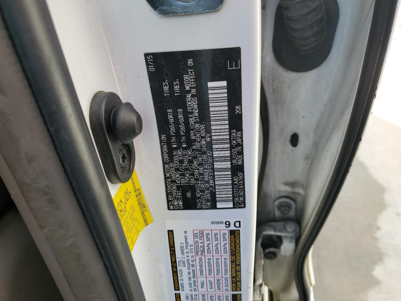 2015 Lexus Gx 460 VIN: JTJBM7FX7F5106142 Lot: 91220315