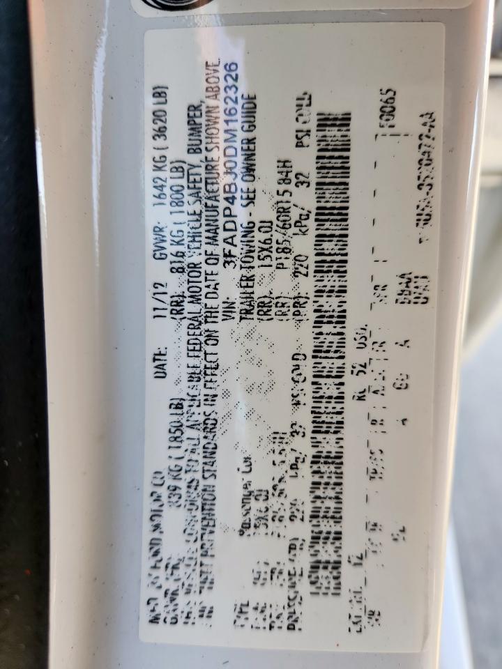 2013 Ford Fiesta Se VIN: 3FADP4BJ0DM162326 Lot: 93109885