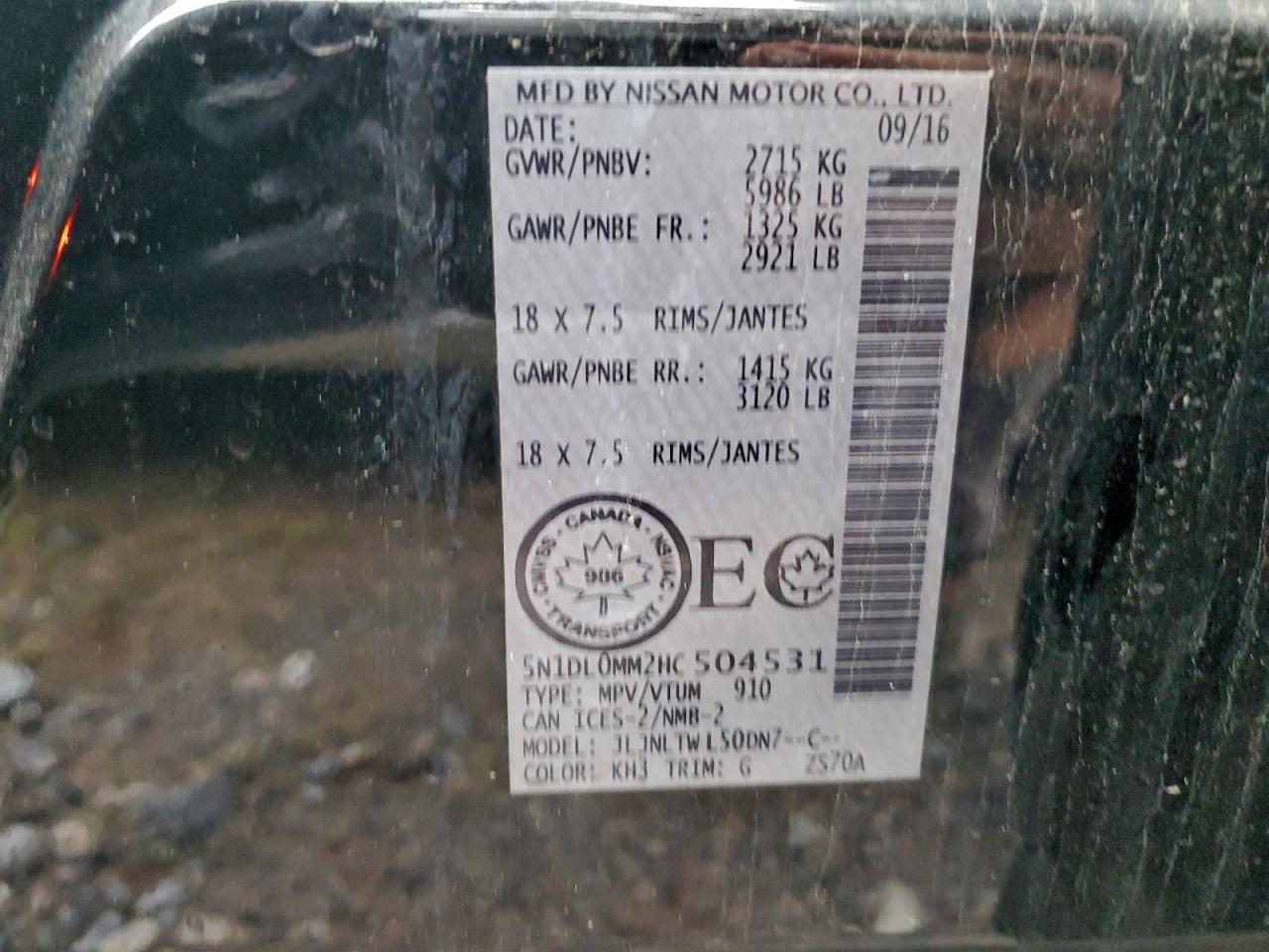 2017 Infiniti Qx60 VIN: 5N1DL0MM2HC504531 Lot: 93359945