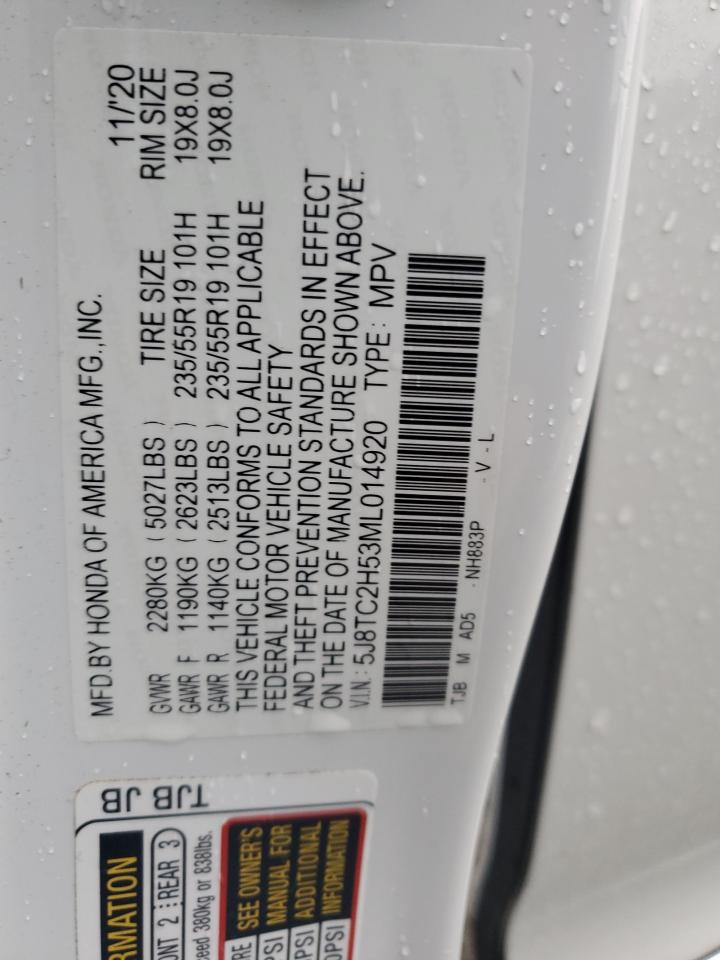 2021 Acura Rdx Technology VIN: 5J8TC2H53ML014920 Lot: 92806615