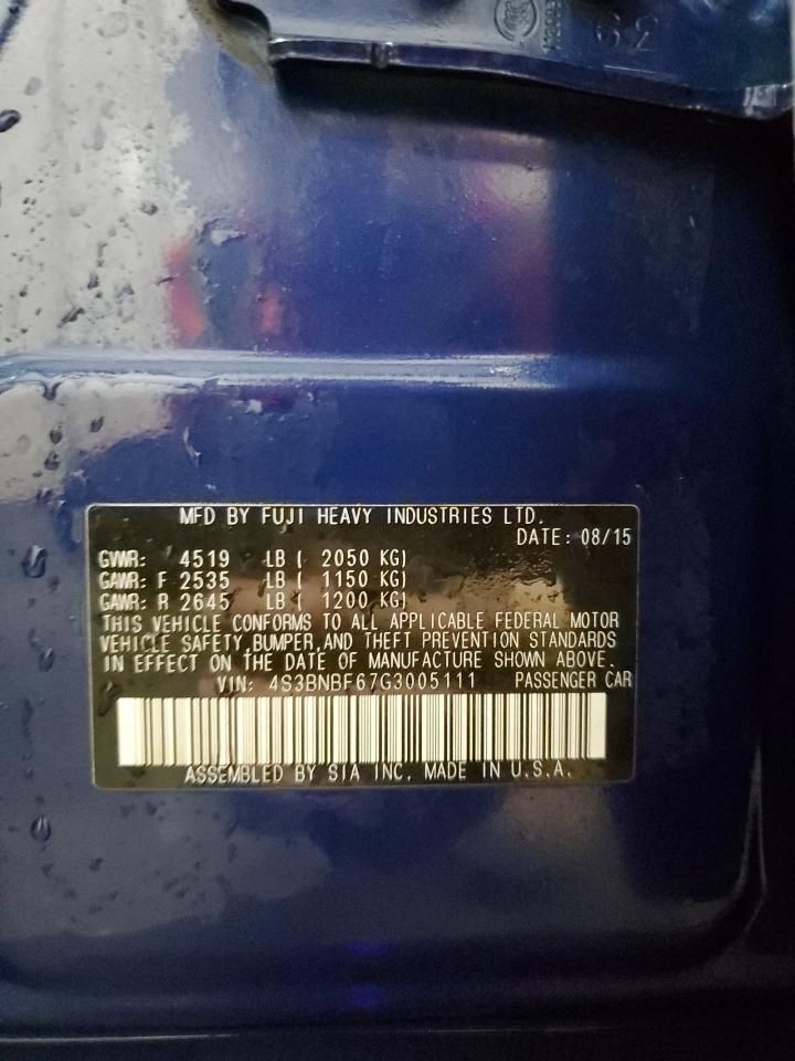 2016 Subaru Legacy 2.5I Premium VIN: 4S3BNBF67G3005111 Lot: 93676695