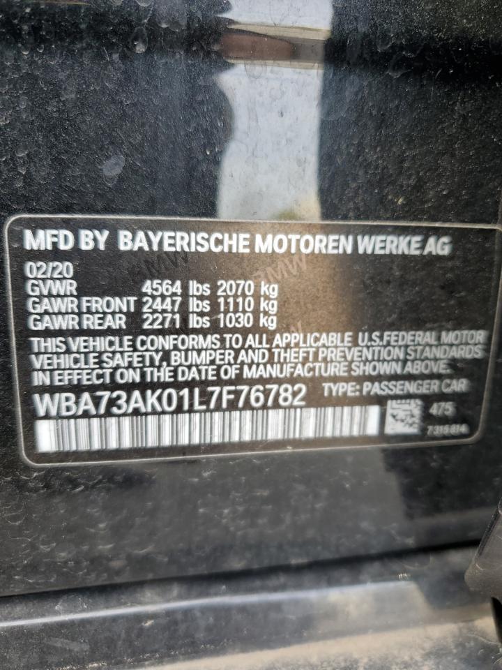 2020 BMW 228Xi VIN: WBA73AK01L7F76782 Lot: 92511925