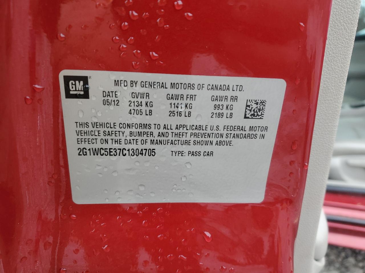 2012 Chevrolet Impala Ltz VIN: 2G1WC5E37C1304705 Lot: 93531305