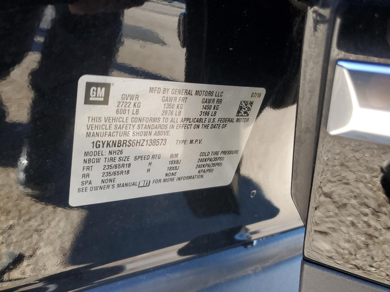 2017 Cadillac Xt5 Luxury VIN: 1GYKNBRS6HZ138573 Lot: 91147525