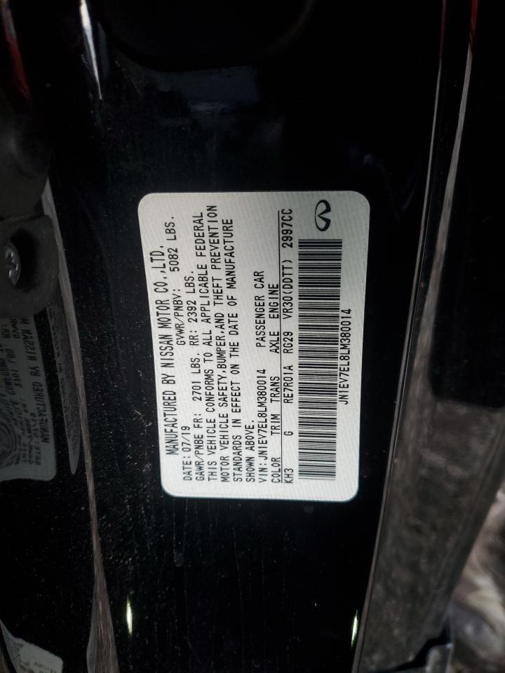 2020 Infiniti Q60 Pure VIN: JN1EV7EL8LM380014 Lot: 92583145