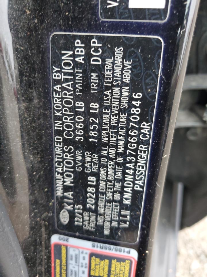 2016 Kia Rio Ex VIN: KNADN4A37G6670846 Lot: 93139215