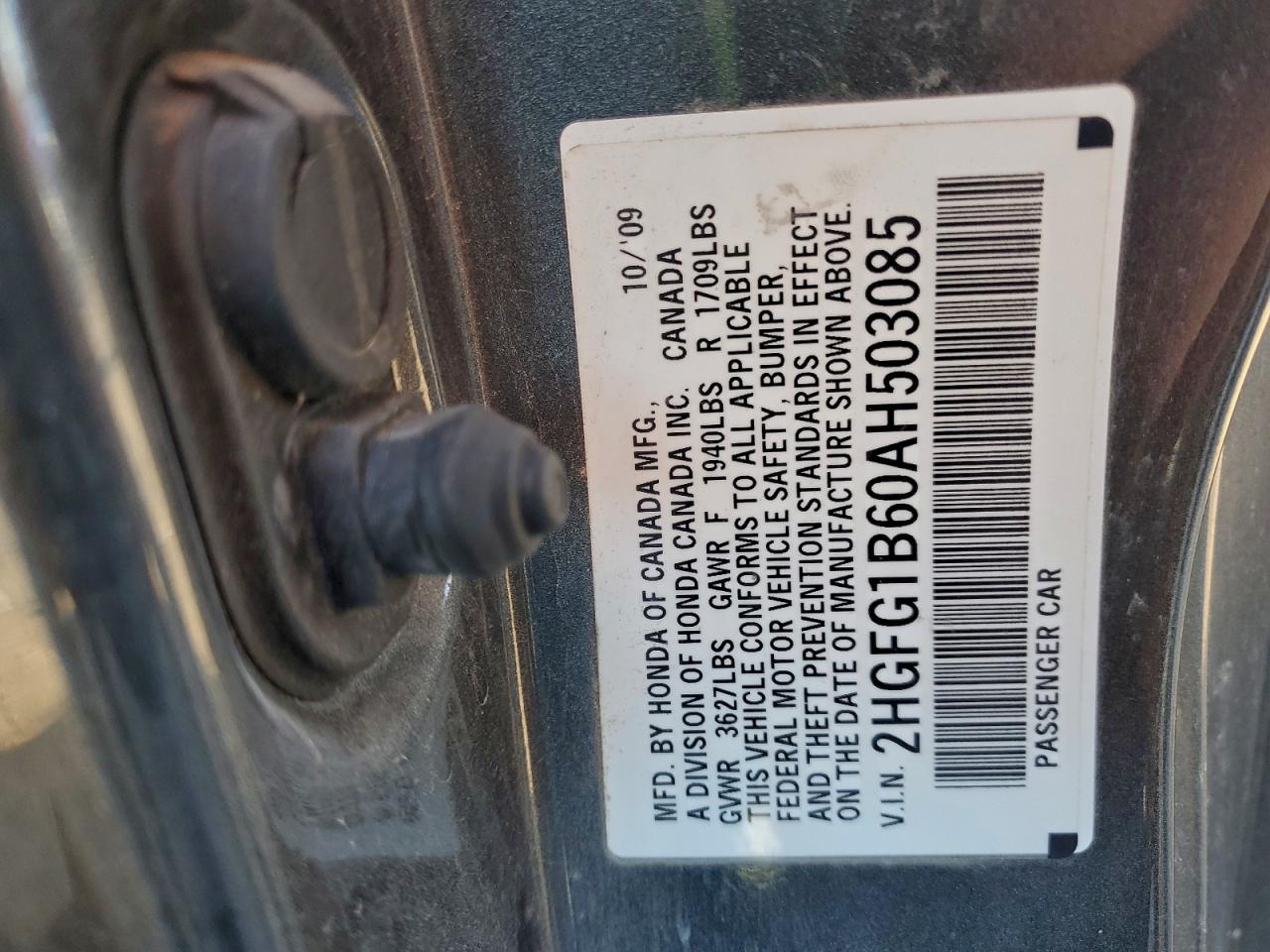 2010 Honda Civic Lx VIN: 2HGFG1B60AH503085 Lot: 94332935