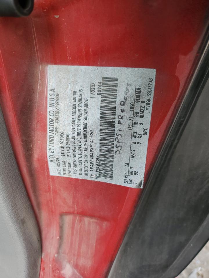 1999 Ford Mustang VIN: 1FAFP4049XF141520 Lot: 93103645