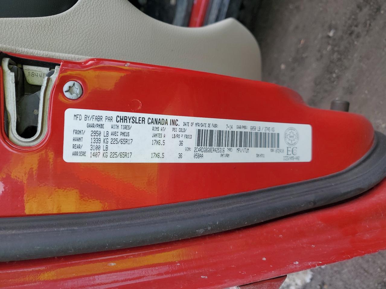 2014 Dodge Grand Caravan Se VIN: 2C4RDGBG8ER425316 Lot: 91778995