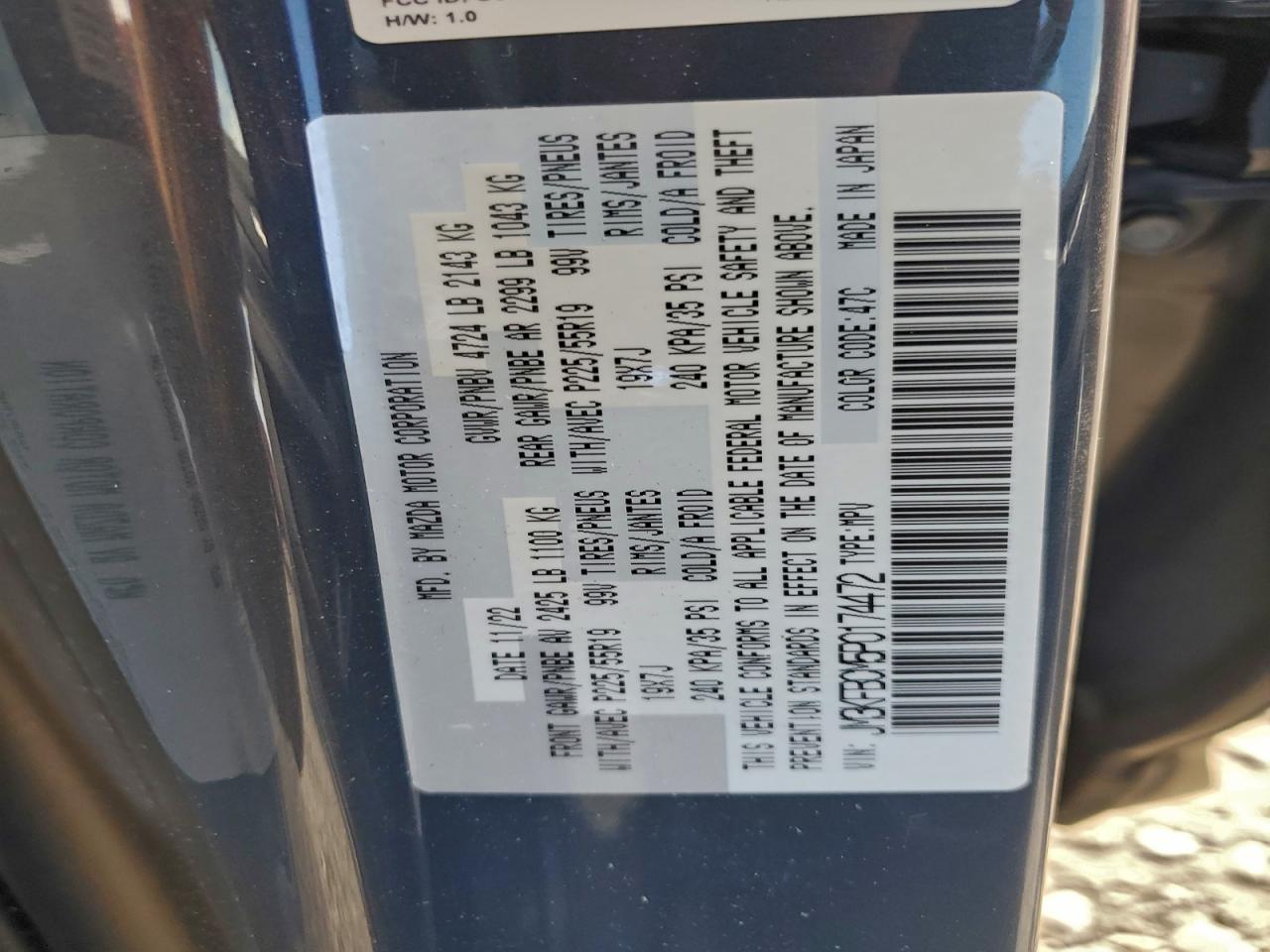 2023 Mazda Cx-5 Preferred VIN: JM3KFBCM5P0174472 Lot: 93429005