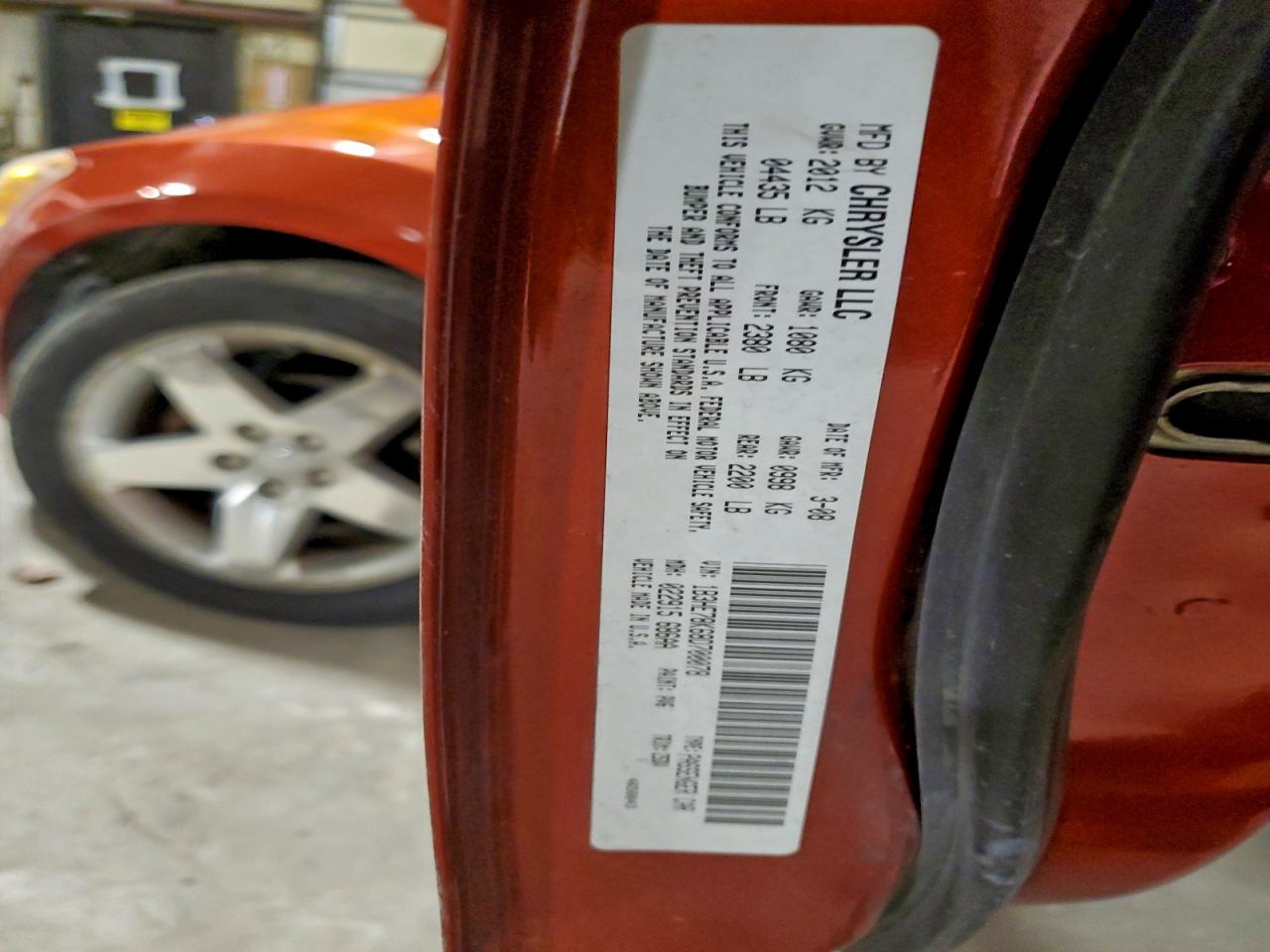 2008 Dodge Caliber R/T VIN: 1B3HE78K68D700078 Lot: 94121415