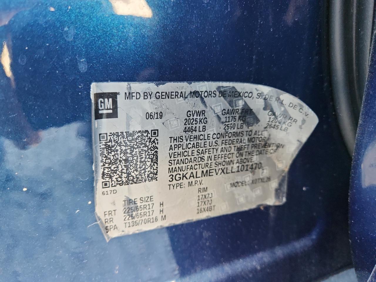 2020 GMC Terrain Sle VIN: 3GKALMEVXLL101470 Lot: 91622875