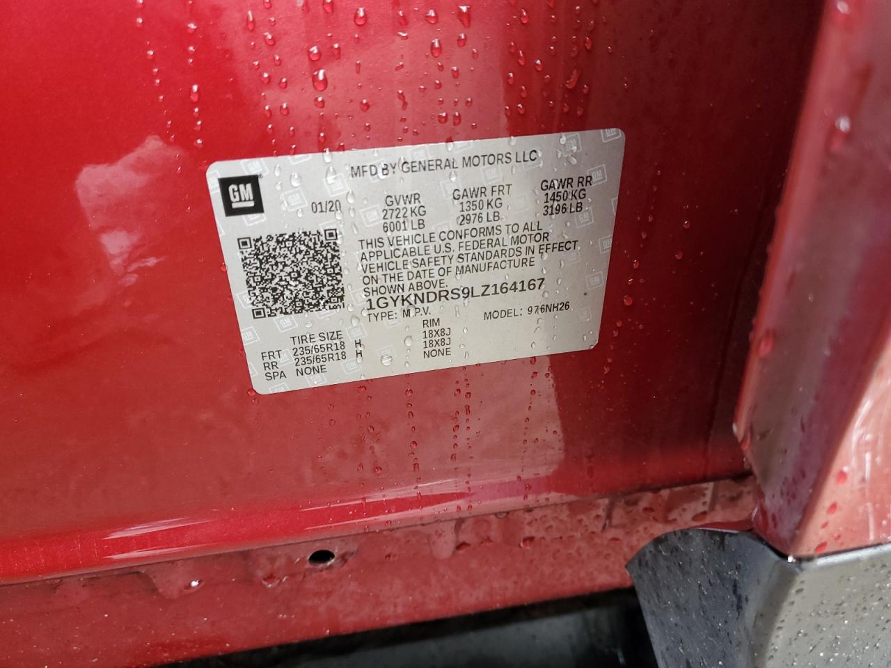 2020 Cadillac Xt5 Premium Luxury VIN: 1GYKNDRS9LZ164167 Lot: 92944395