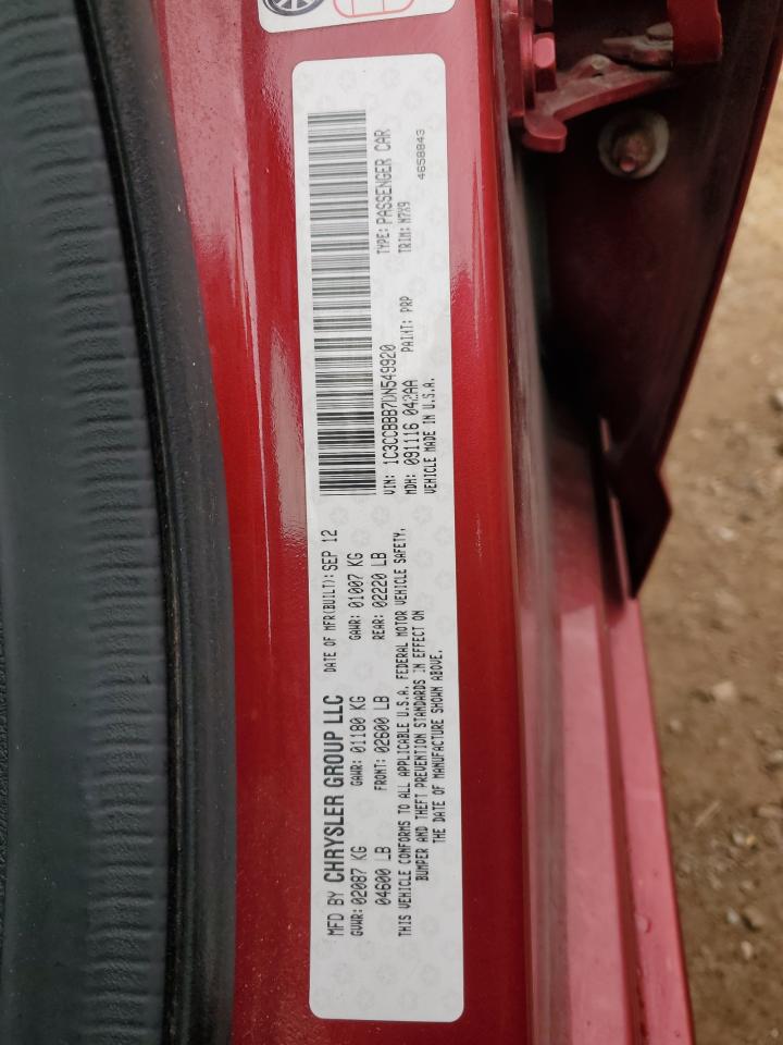 2013 Chrysler 200 Touring VIN: 1C3CCBBB7DN549920 Lot: 92690495