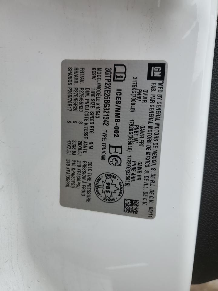 2011 GMC Sierra K1500 Denali VIN: 3GTP2XE26BG321342 Lot: 93636295