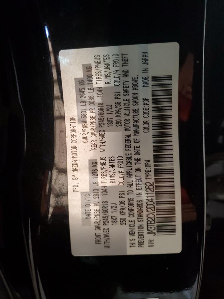 2013 Mazda Cx-9 Touring VIN: JM3TB2CV2D0411262 Lot: 91736835