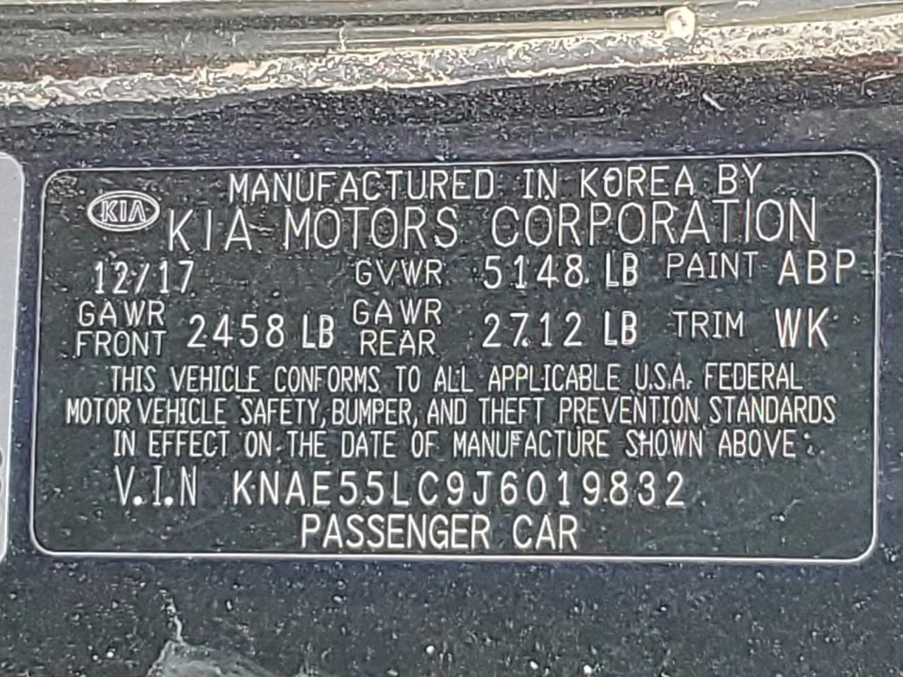 2018 Kia Stinger Gt2 VIN: KNAE55LC9J6019832 Lot: 94065805