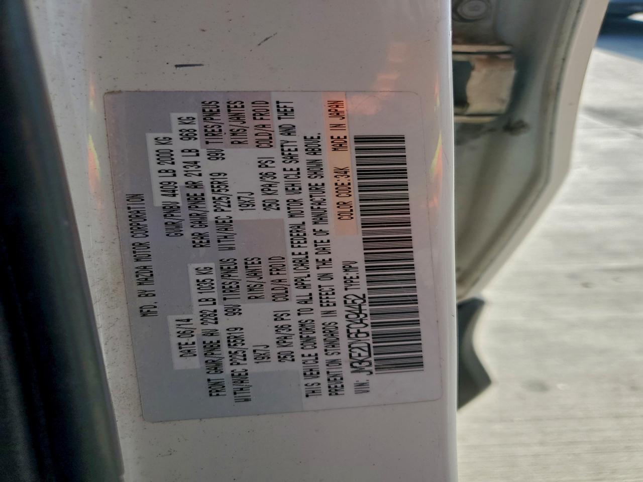 2015 Mazda Cx-5 Gt VIN: JM3KE2DY6F0494452 Lot: 93132365