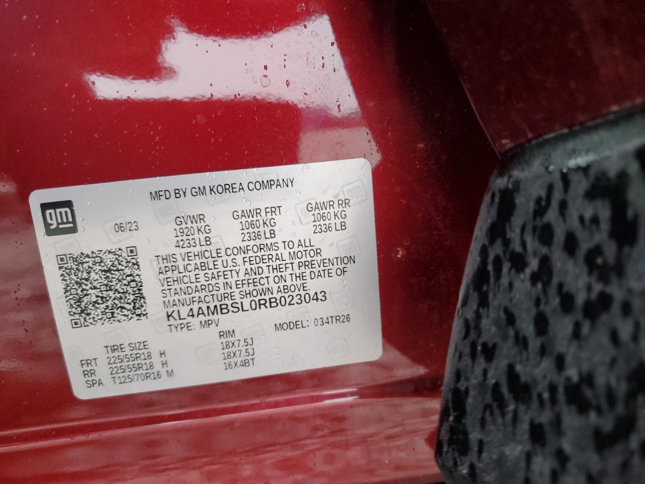 2024 Buick Encore Gx Preferred VIN: KL4AMBSL0RB023043 Lot: 92200935