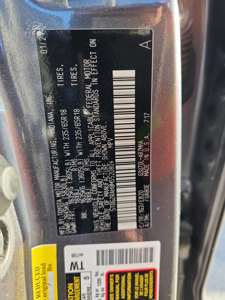 2021 Toyota Highlander Xle VIN: 5TDGZRAH8MS520804 Lot: 92503845