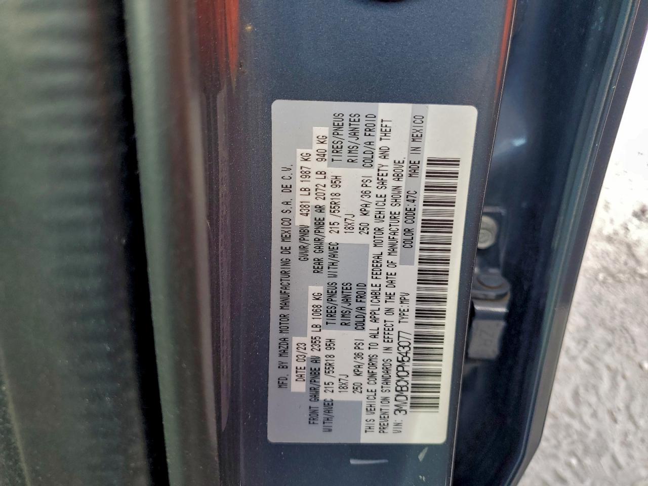 2023 Mazda Cx-30 Preferred VIN: 3MVDMBCM0PM543077 Lot: 94047225