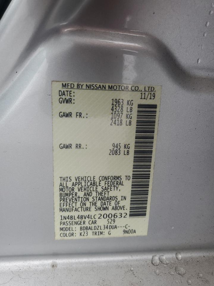 2020 Nissan Altima S VIN: 1N4BL4BV4LC200632 Lot: 93480155