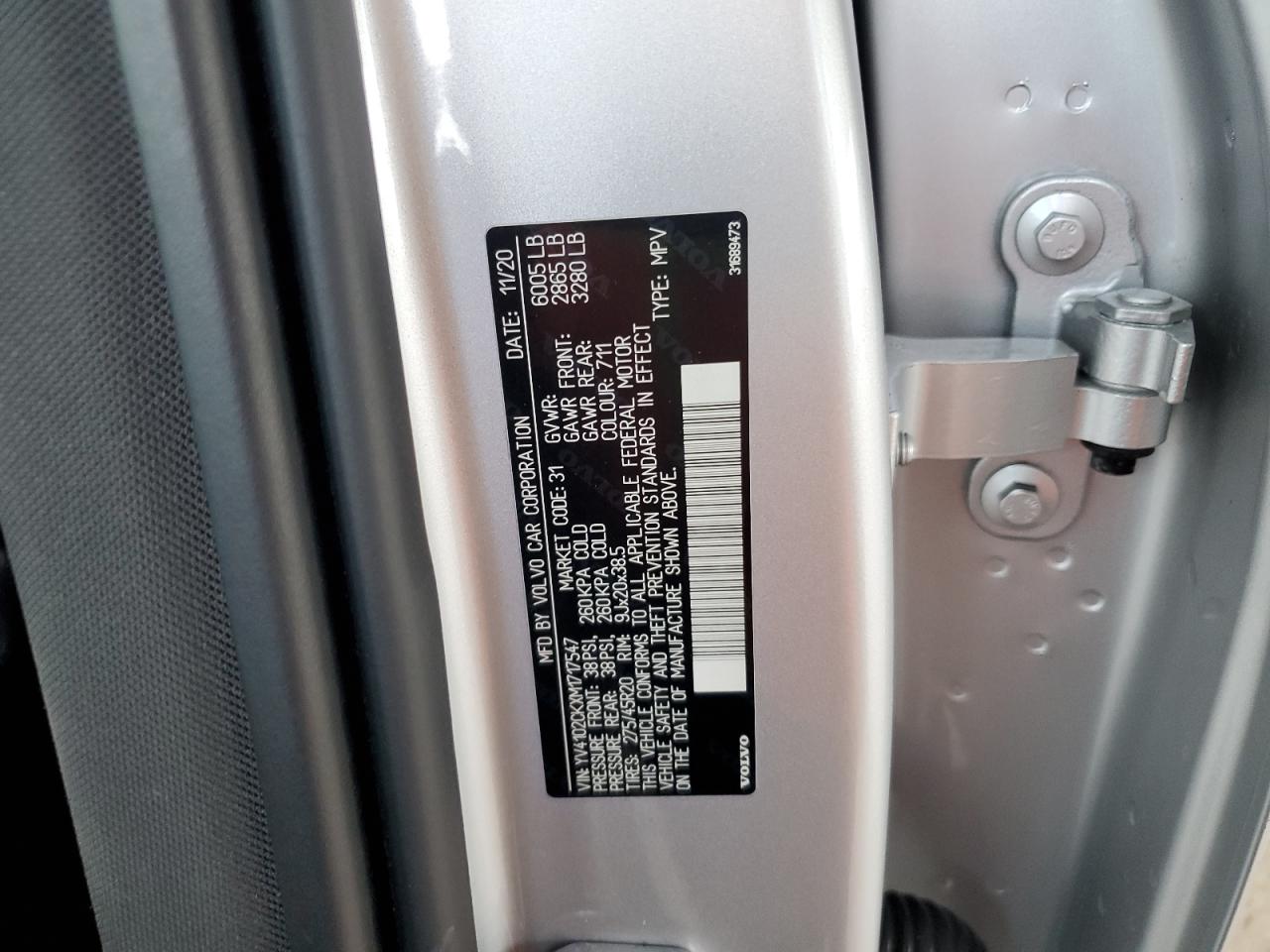 2021 Volvo Xc90 T5 Momentum VIN: YV4102CKXM1717547 Lot: 92921995