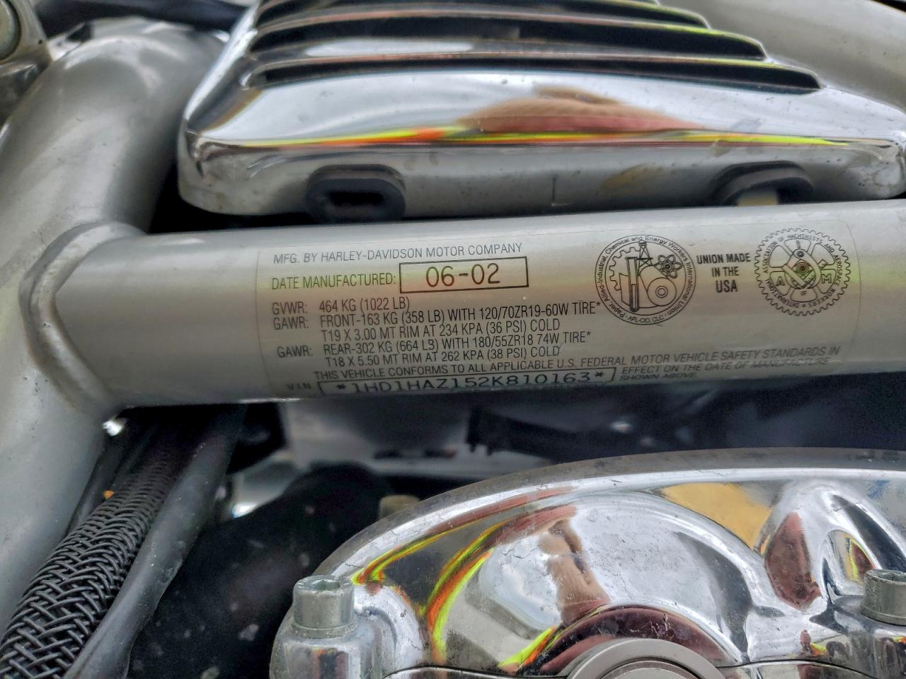 2002 Harley-Davidson Vrsca VIN: 1HD1HAZ152K810163 Lot: 94020595