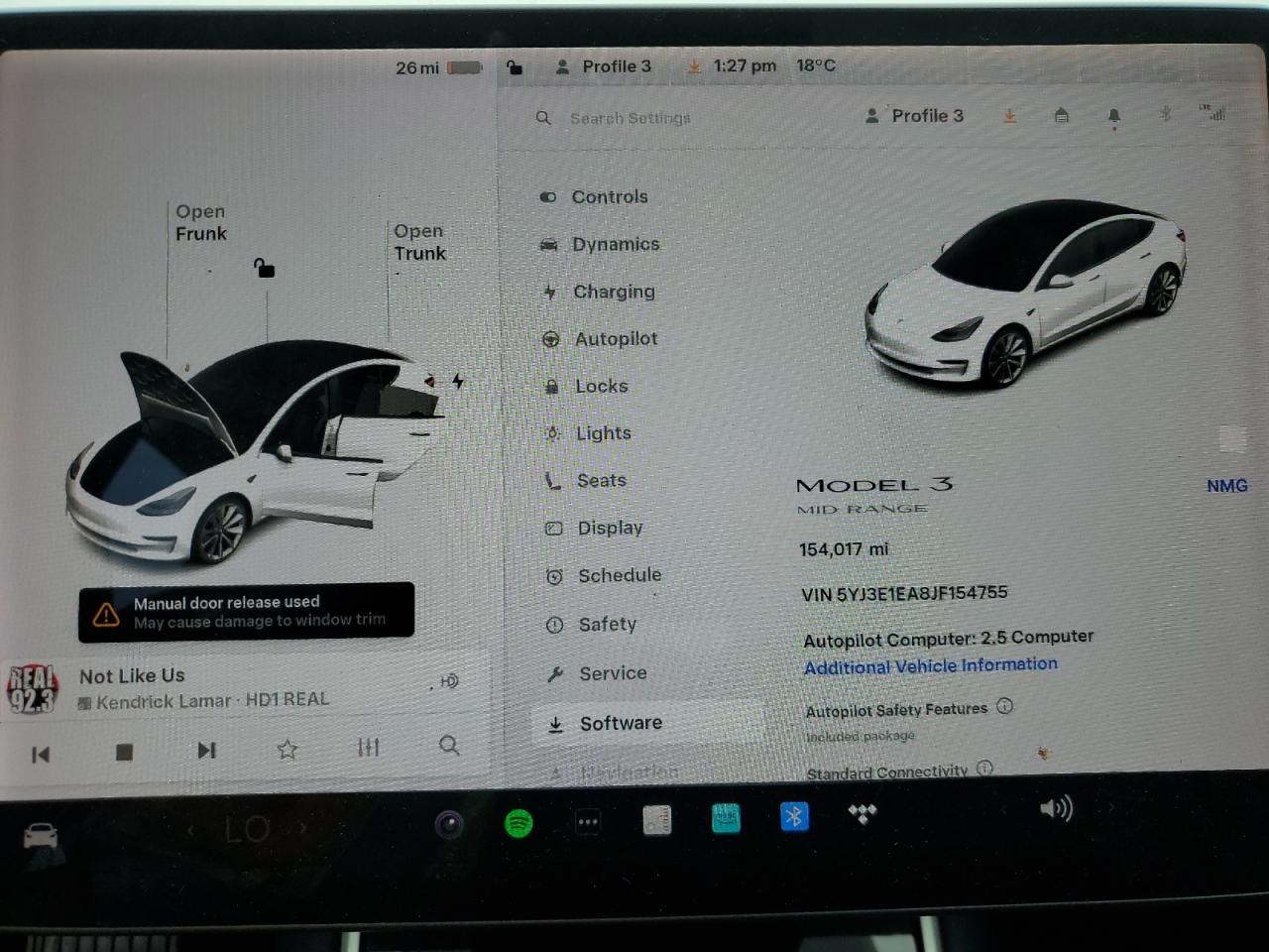 2018 Tesla Model 3 VIN: 5YJ3E1EA8JF154755 Lot: 93354005