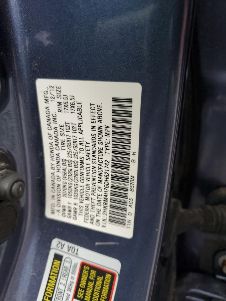 2013 Honda Cr-V Exl VIN: 2HKRM4H76DH621742 Lot: 93895645