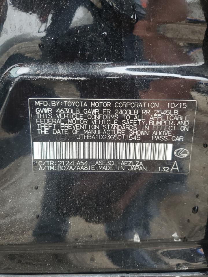 2016 Lexus Is 200T VIN: JTHBA1D23G5011545 Lot: 92529535