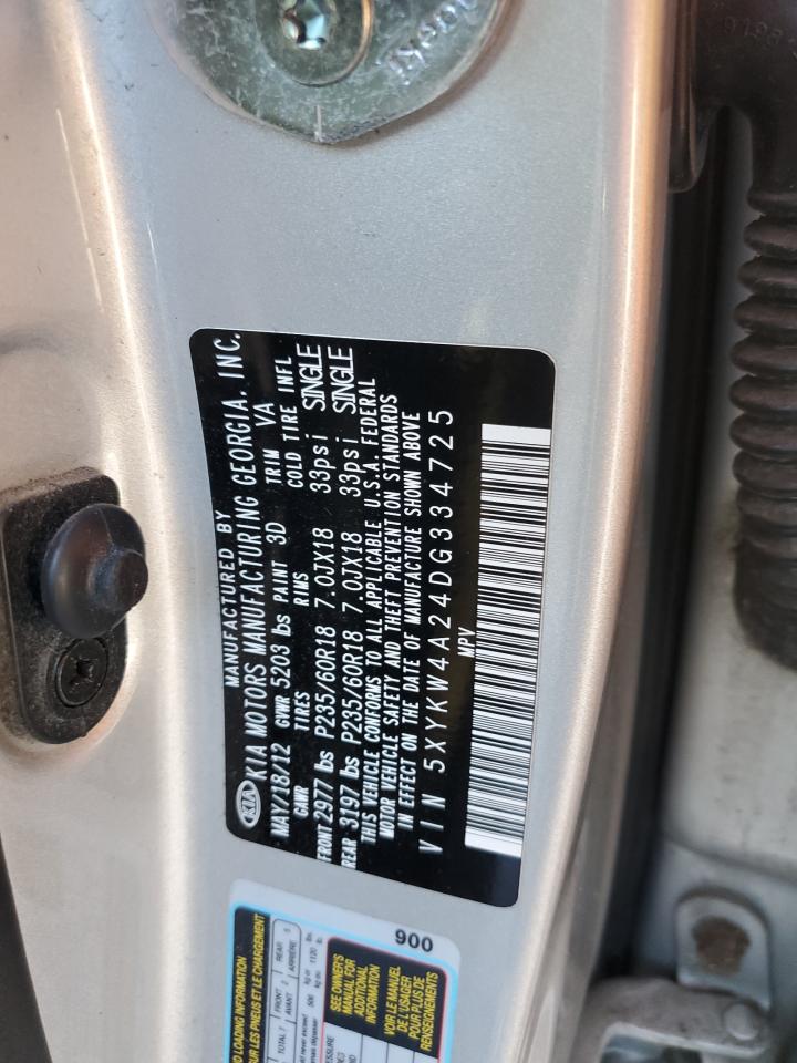 2013 Kia Sorento Sx VIN: 5XYKW4A24DG334725 Lot: 93202415