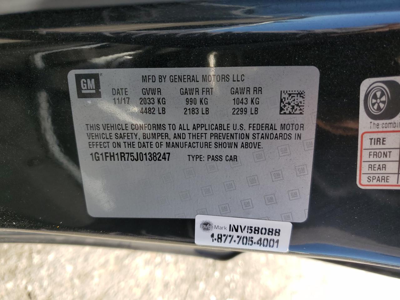 2018 Chevrolet Camaro Ss VIN: 1G1FH1R75J0138247 Lot: 91848825