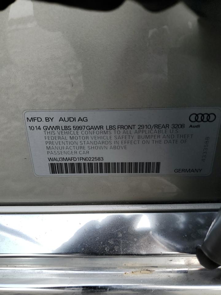 2015 Audi A8 L Tdi Quattro VIN: WAU3MAFD1FN022583 Lot: 93142385