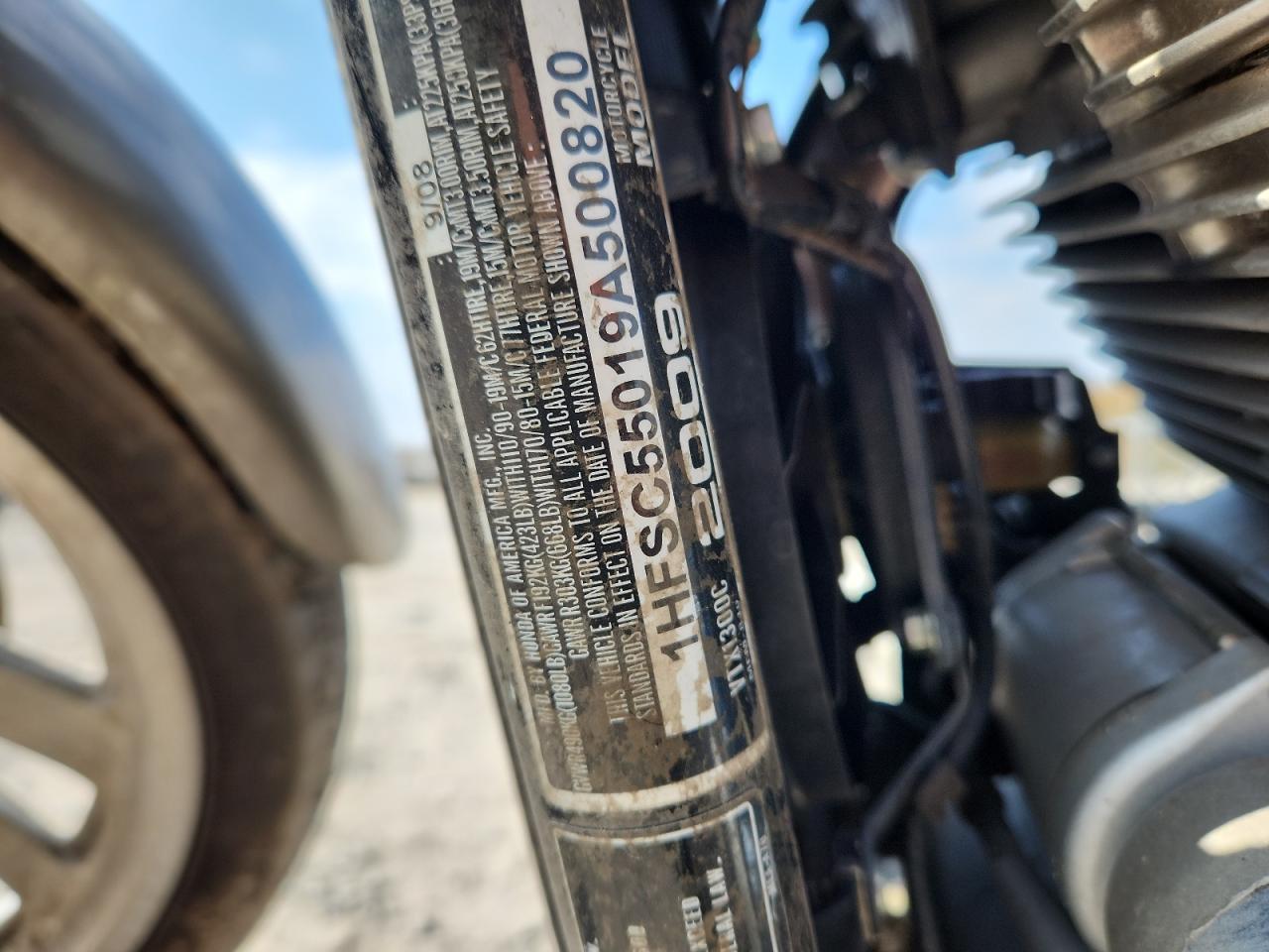 2009 Honda Vtx1300 C VIN: 1HFSC55019A500820 Lot: 93407095