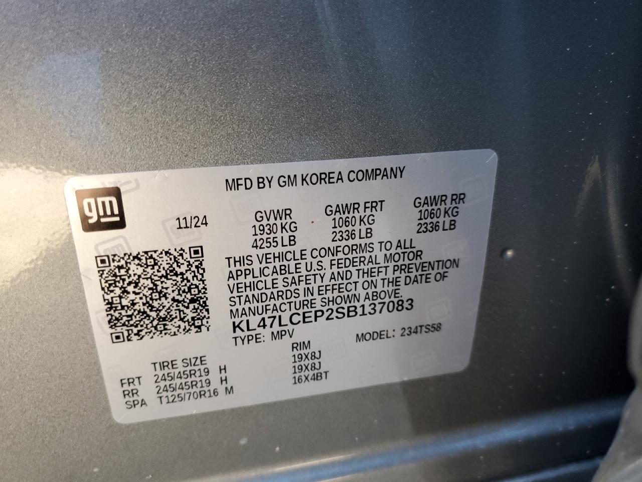 2025 Buick Envista Avenir VIN: KL47LCEP2SB137083 Lot: 92500145