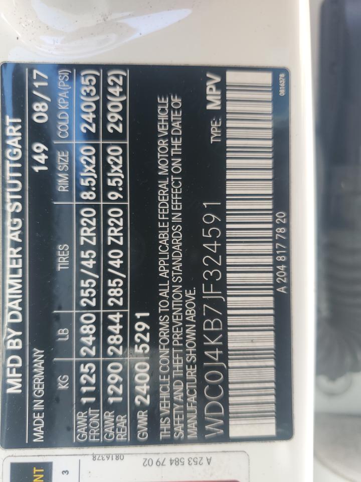 2018 Mercedes-Benz Glc Coupe 300 4Matic VIN: WDC0J4KB7JF324591 Lot: 91807885