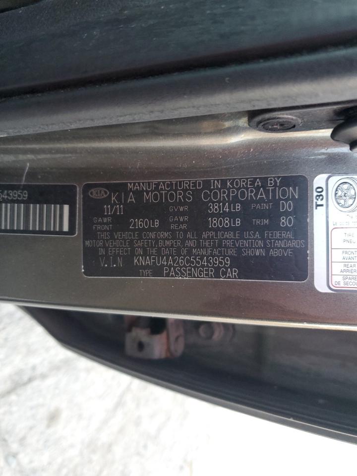 2012 Kia Forte Ex VIN: KNAFU4A26C5543959 Lot: 91431315