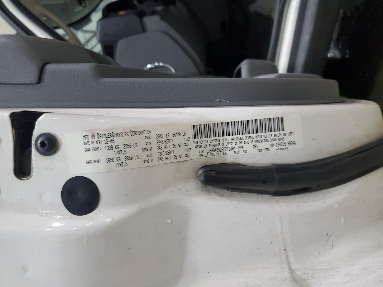 2006 Jeep Commander VIN: 1J8HG48N26C212484 Lot: 91968955