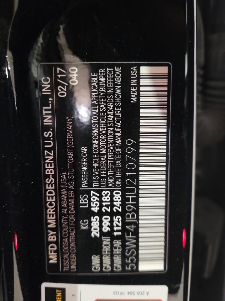 2017 Mercedes-Benz C 300 VIN: 55SWF4JB9HU210799 Lot: 84224665