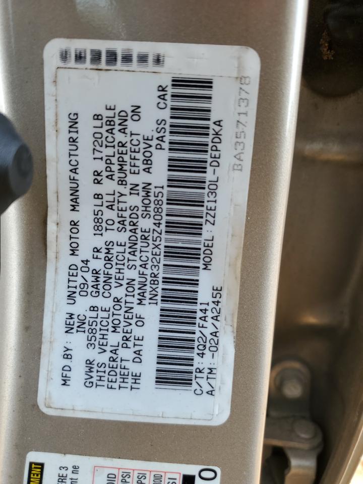 2005 Toyota Corolla Ce VIN: 1NXBR32EX5Z408851 Lot: 93653335