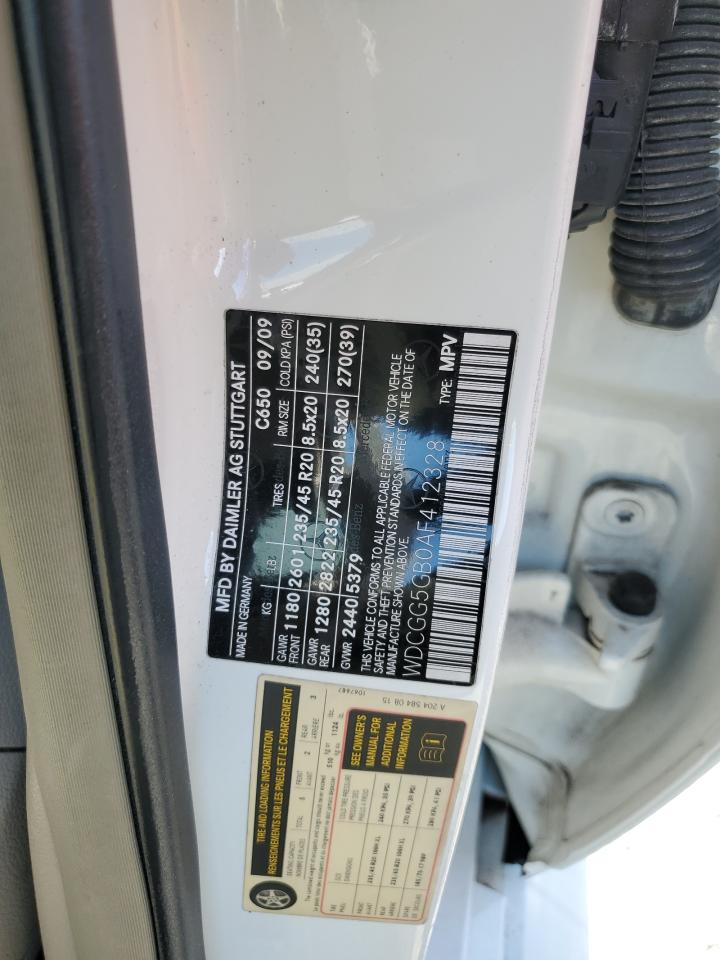 2010 Mercedes-Benz Glk 350 VIN: WDCGG5GB0AF412328 Lot: 91293185