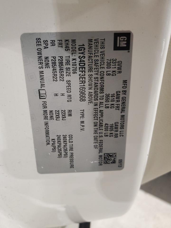 2014 Cadillac Escalade Platinum VIN: 1GYS4DEF3ER169668 Lot: 93716665