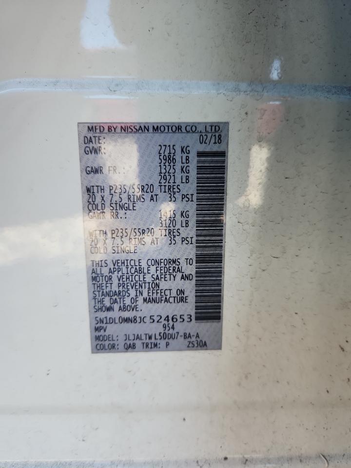 2018 Infiniti Qx60 VIN: 5N1DL0MN8JC524653 Lot: 92923175