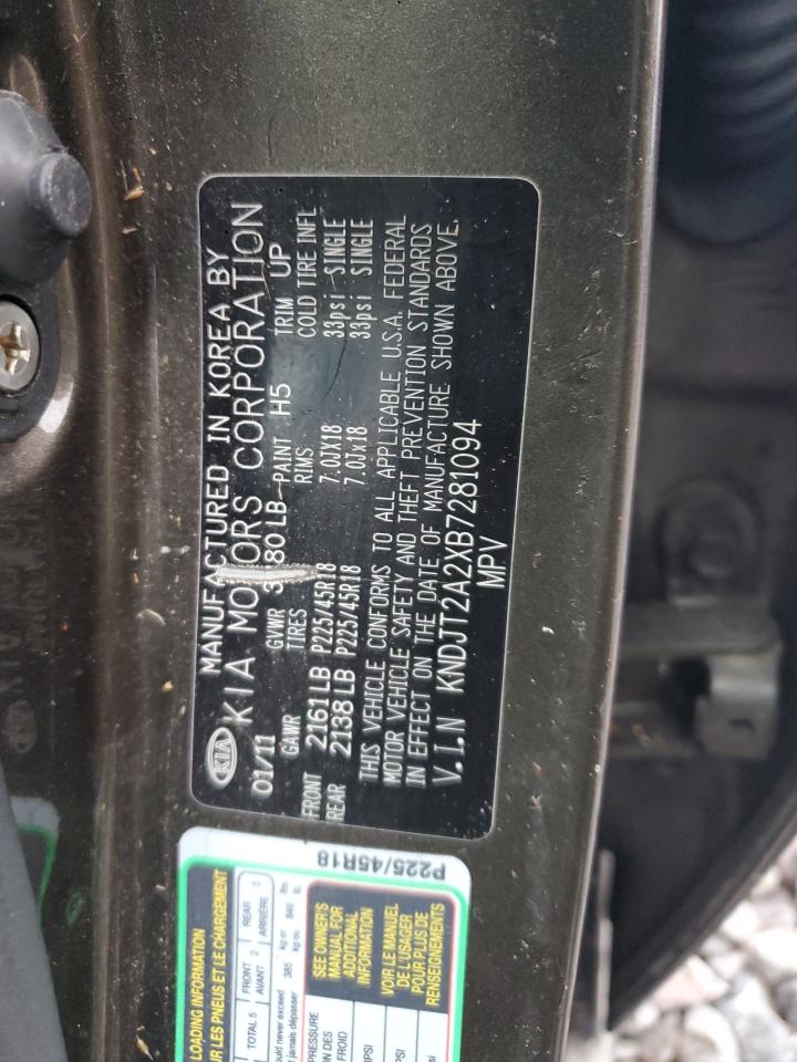 2011 Kia Soul + VIN: KNDJT2A2XB7281094 Lot: 93254795