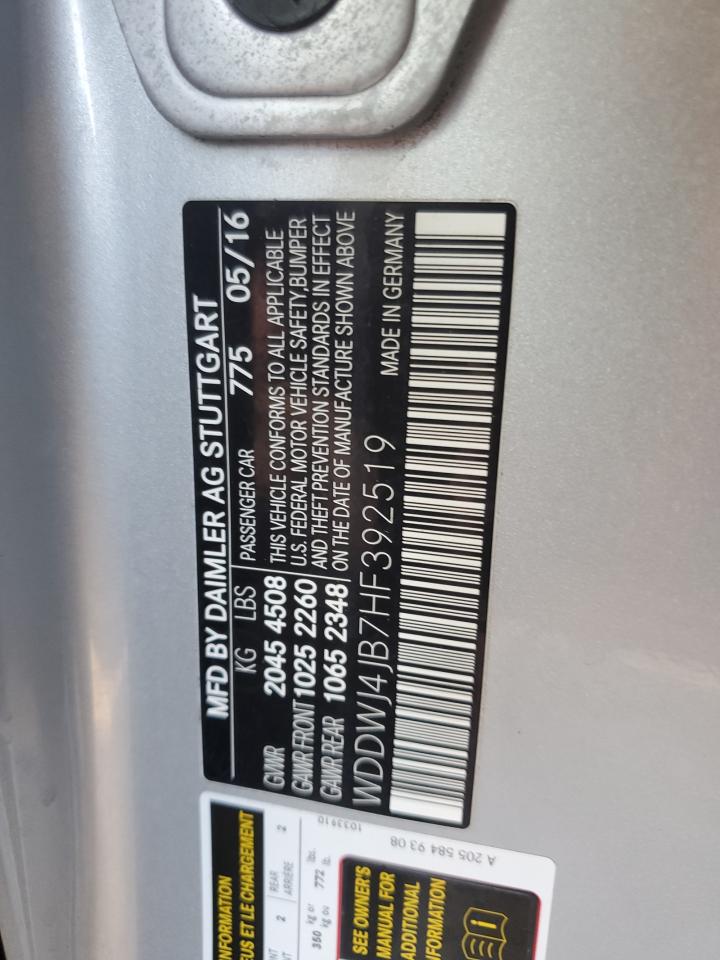 2017 Mercedes-Benz C 300 VIN: WDDWJ4JB7HF392519 Lot: 92378715