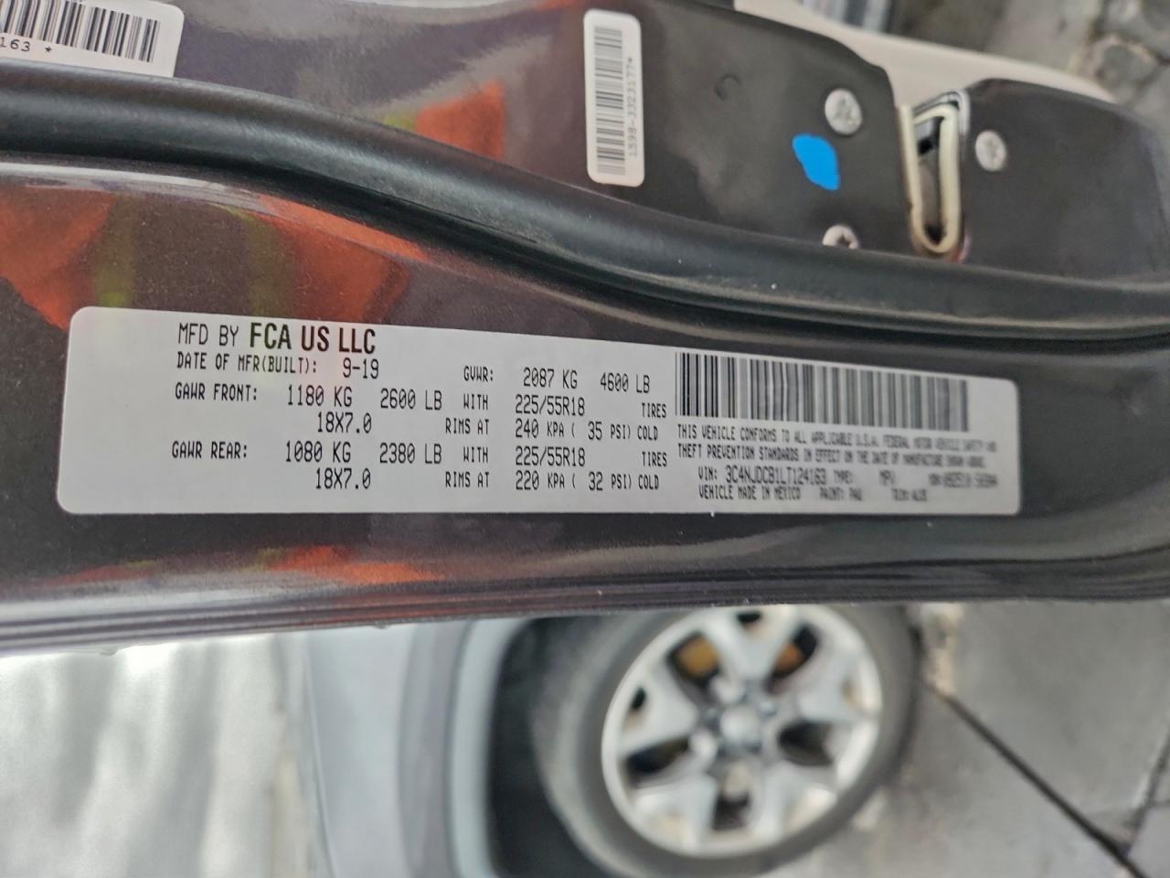 2020 Jeep Compass Limited VIN: 3C4NJDCB1LT124163 Lot: 93104575