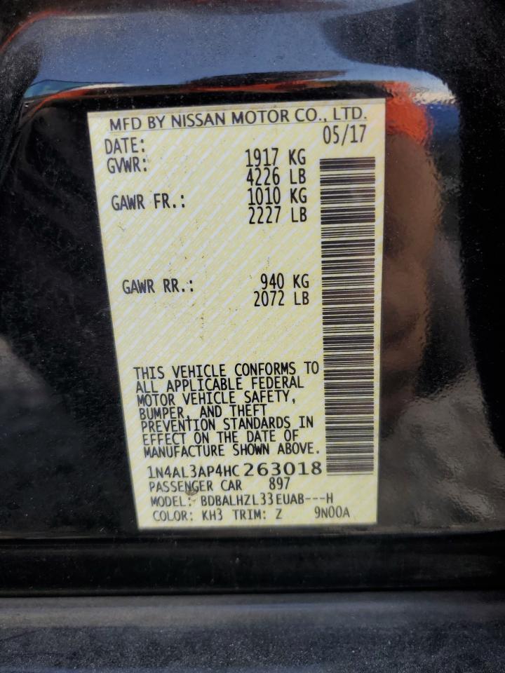 2017 Nissan Altima 2.5 VIN: 1N4AL3AP4HC263018 Lot: 93242645