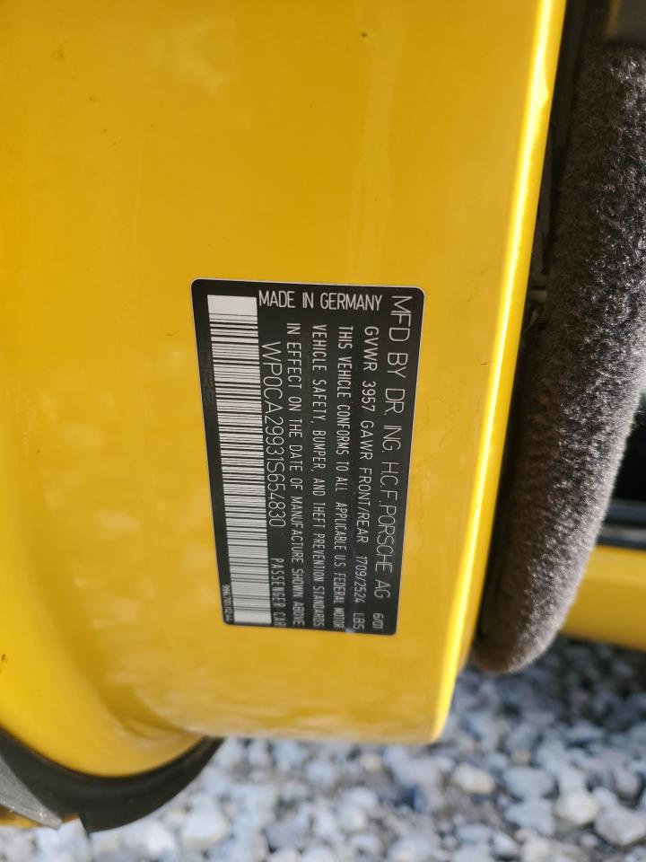 2001 Porsche 911 Carrera 2 VIN: WP0CA29931S654830 Lot: 91081335