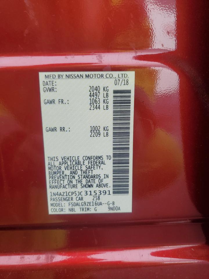 2018 Nissan Leaf S VIN: 1N4AZ1CP5JC315391 Lot: 92708925